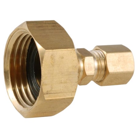 Anderson Metals Anderson Metals 1/4 in. Compression in. X 3/4 in. D Female Hose Thread Brass Adapter 757420-1204AH